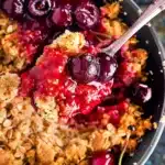 Cherry Crisp Recipe: Easy, Fresh, and Delicious Homemade Dessert 5 Printable cherry crisp recipe card on table