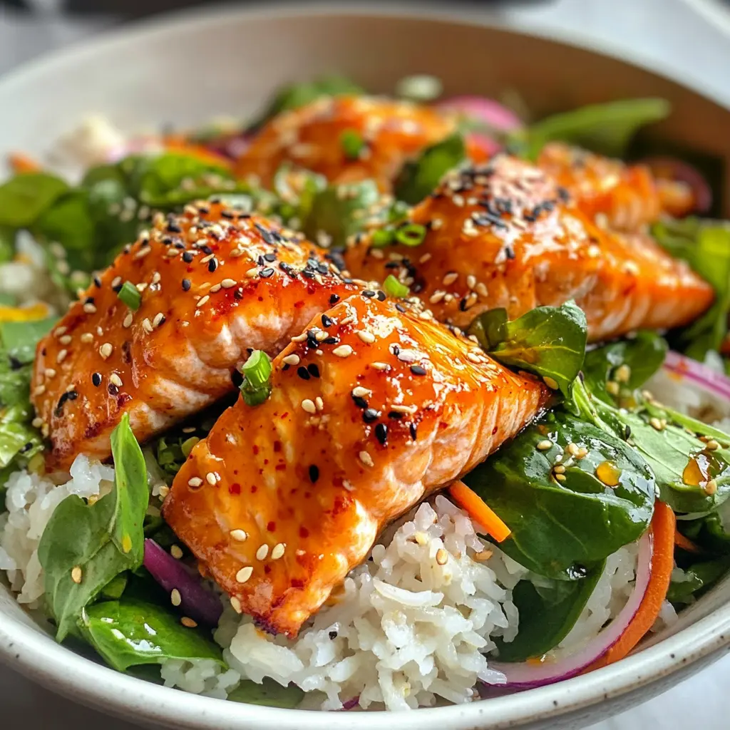 Crispy Rice Salad with Gochujang Salmon & Sesame Dressing 4 Crispy rice salad with gochujang salmon & sesame dressing