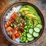 Crispy Rice Salad with Gochujang Salmon & Sesame Dressing 5 Crispy rice salad recipe with gochujang salmon