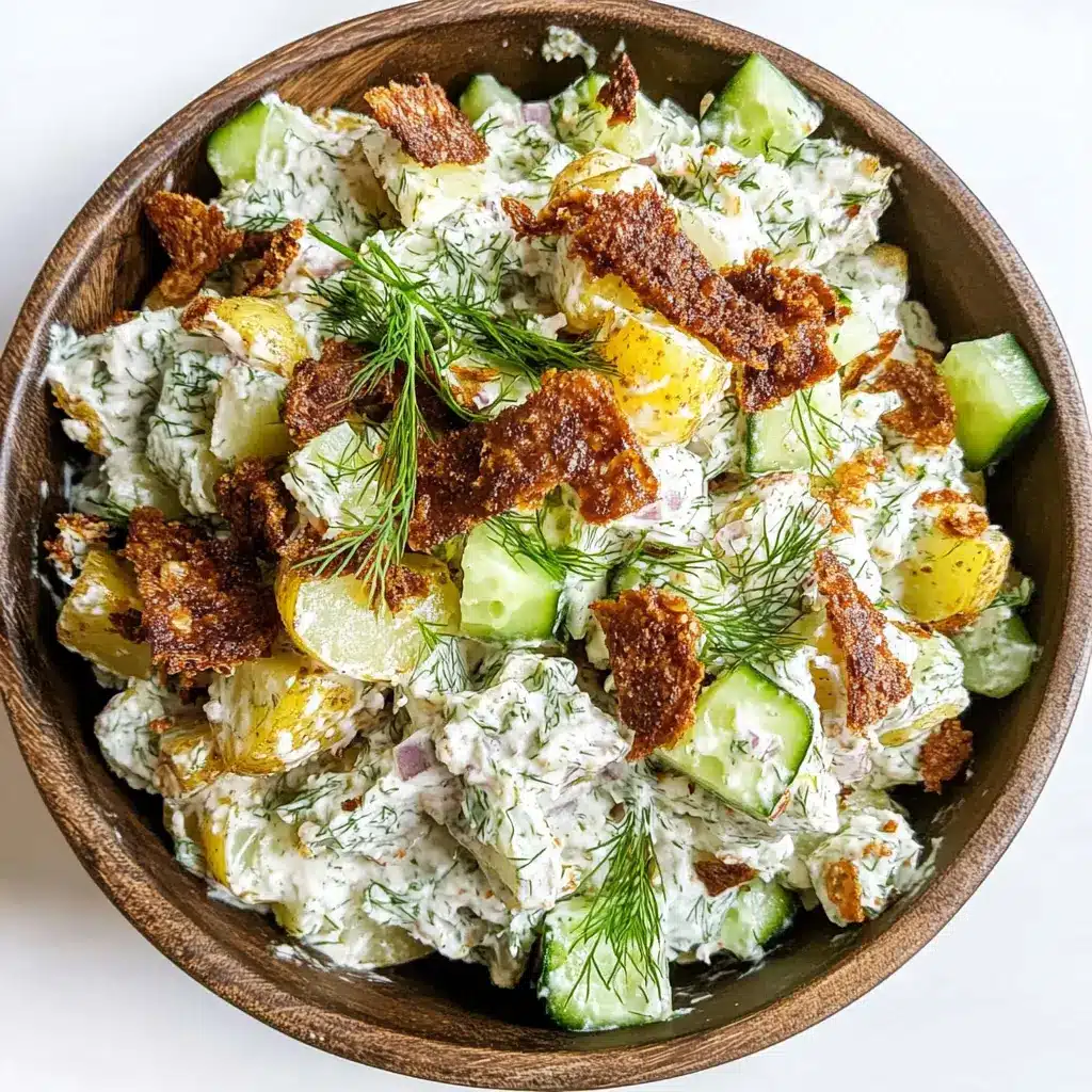 Crispy Smashed Potato Salad – Creamy, Crunchy & Fresh 4 Crispy Smashed Potato Salad served in a rustic bowl