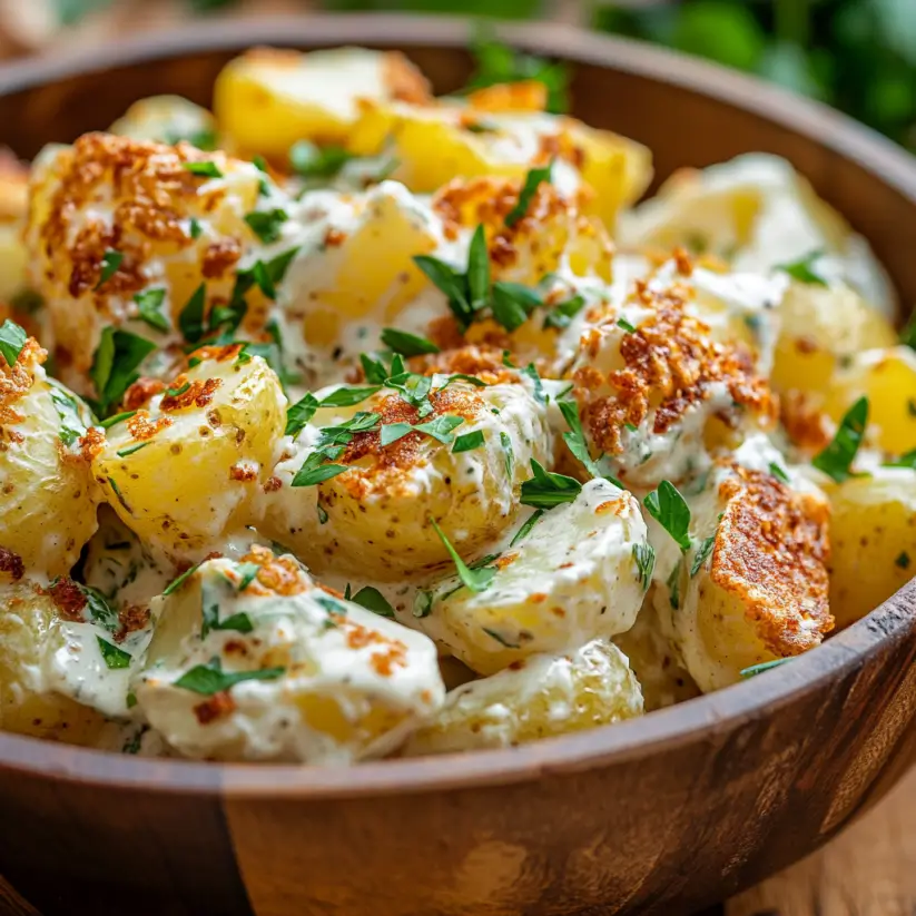 Crispy Smashed Potato Salad: A Delightful Twist on a Classic 4 Crispy Smashed Potato Salad with creamy dressing