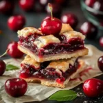 Easy Cherry Pie Bars: Simple, Sweet, and Baked to Share 4 Close-up of cherry pie bar with cherry filling and glaze