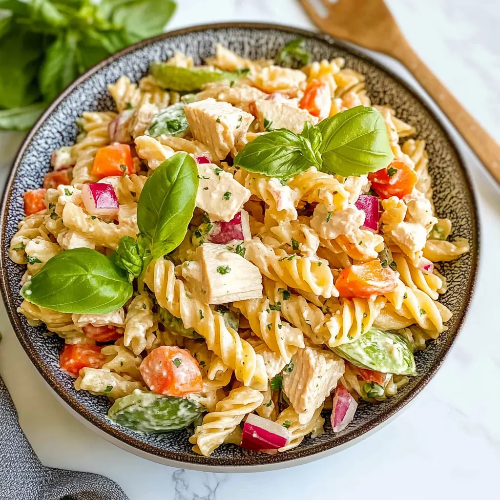 Turkish Pasta Salad - A Flavorful Fusion of Fresh Ingredients and Savory Turkey 8 Turkish Pasta Salad with turkey, vegetables, and creamy tahini dressing