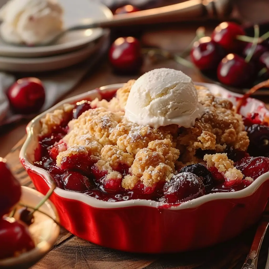 Fresh Cherry Cobbler Recipe - Easy, Delicious, and Healthy 6 Recipe card for Fresh Cherry Cobbler Recipe.