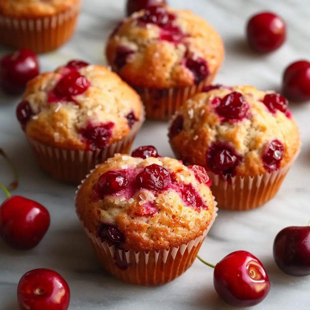 Fresh Cherry Muffins That Stay Moist and Juicy Every Time 6 Recipe card with fresh cherry muffins