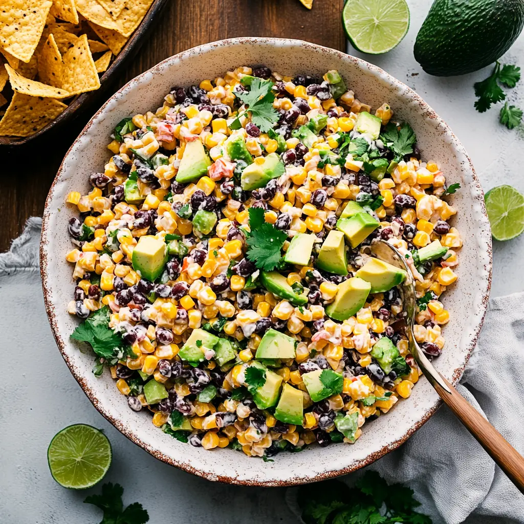 Mexican Street Corn Pasta Salad: A Flavorful and Irresistible Twist on Classic Comfort 5 Mexican Street Corn Pasta Salad in a vibrant bowl with corn, cilantro, and avocado