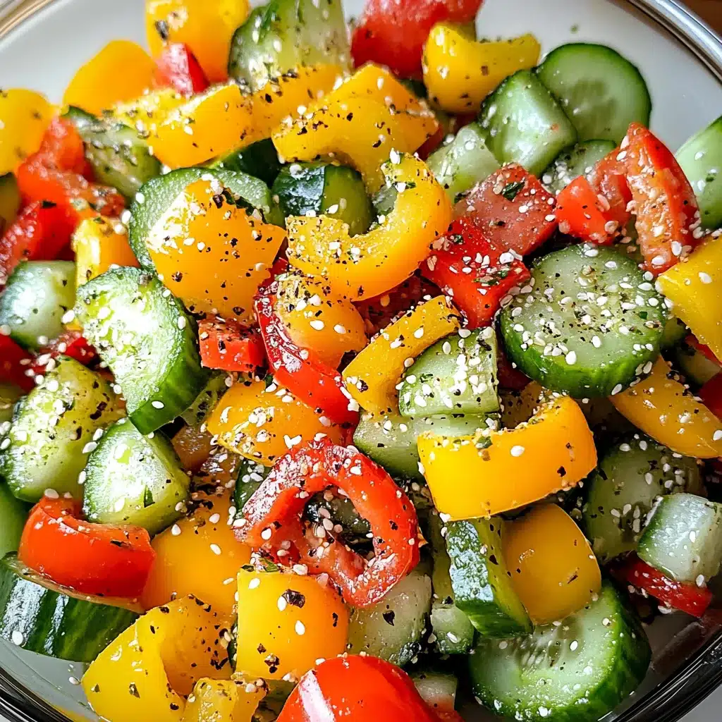Salad with Bell Pepper and Cucumber: Fresh, Healthy, and Delicious 4 Recipe card for Salad with Bell Pepper and Cucumber