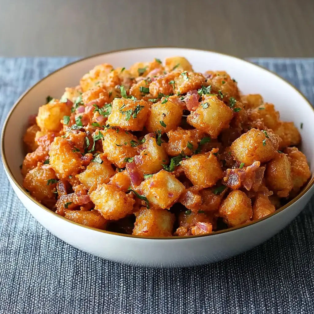 Tater Tot Potato Salad: The Perfect Mashup of Comfort and Flavor 4 Tater Tot Potato Salad with crispy tots, creamy dressing, and fresh herbs