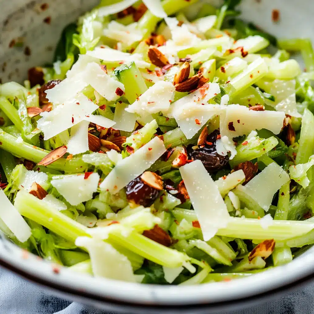 Viral Celery Date Salad Recipe 4 Viral celery date salad with almonds, dates, and Parmigiano-Reggiano cheese