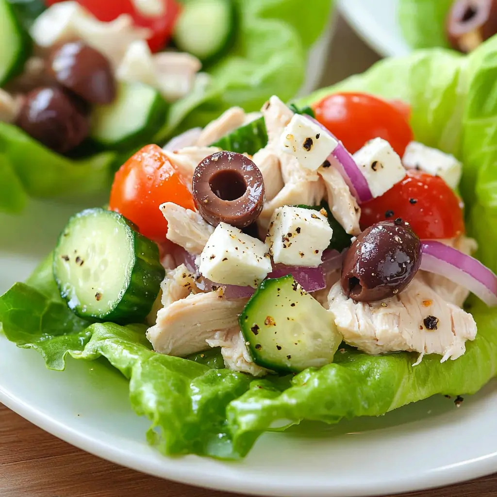 Greek Chicken Salad Lettuce Wraps: A Fresh, Flavorful Meal 6 Recipe card for Greek Chicken Salad Lettuce Wraps