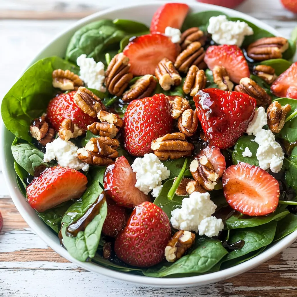 Spinach Strawberry Salad with Candied Pecans – A Fresh & Healthy Delight 6 Recipe card for spinach strawberry salad with candied pecans