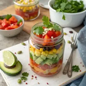 Healthy Salad in a Jar – Easy and Colorful Salad Recipe for On-the-Go Meals! 1 salad in a jar