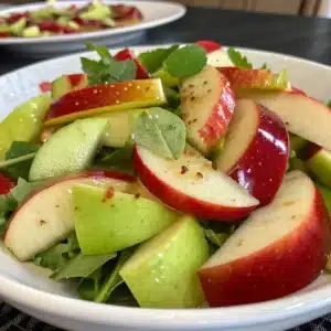 Fresh Apple Salad – Crisp and Healthy Salad Recipe with Green and Red Apples! 1 apple salad
