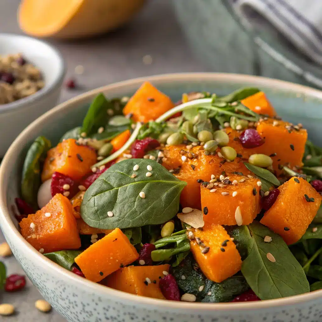 butternut squash and spinach salad