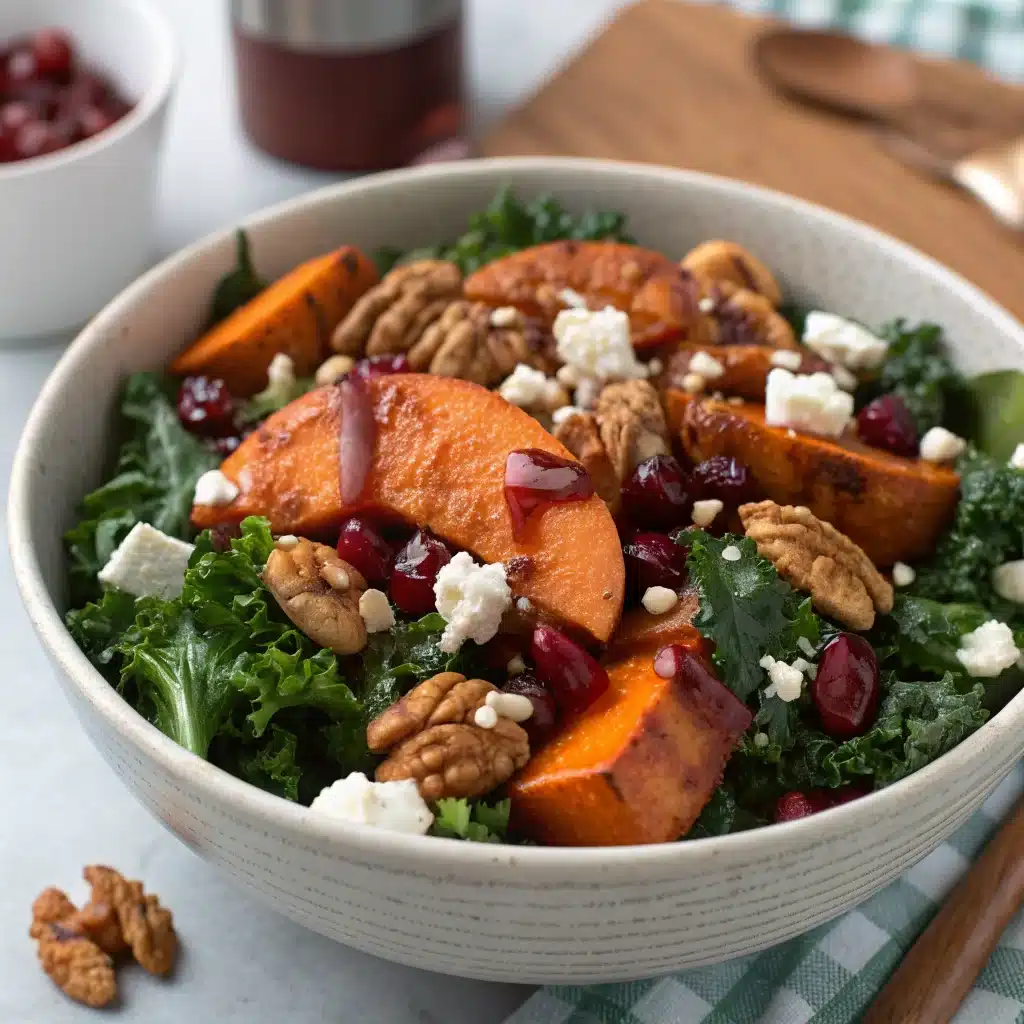 roasted sweet potato and kale salad