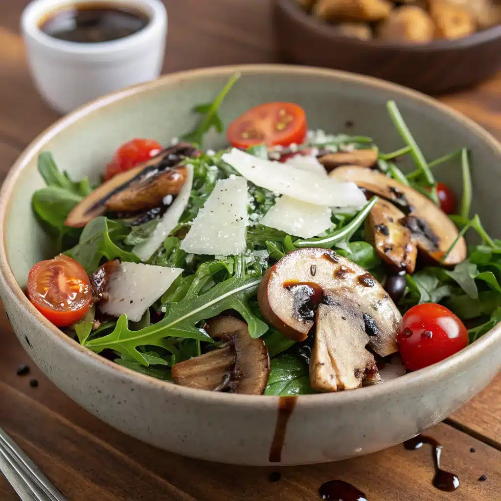 warm mushroom and arugula salad