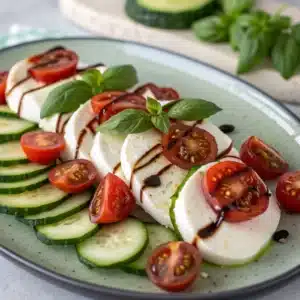 Easy Cucumber Caprese Salad